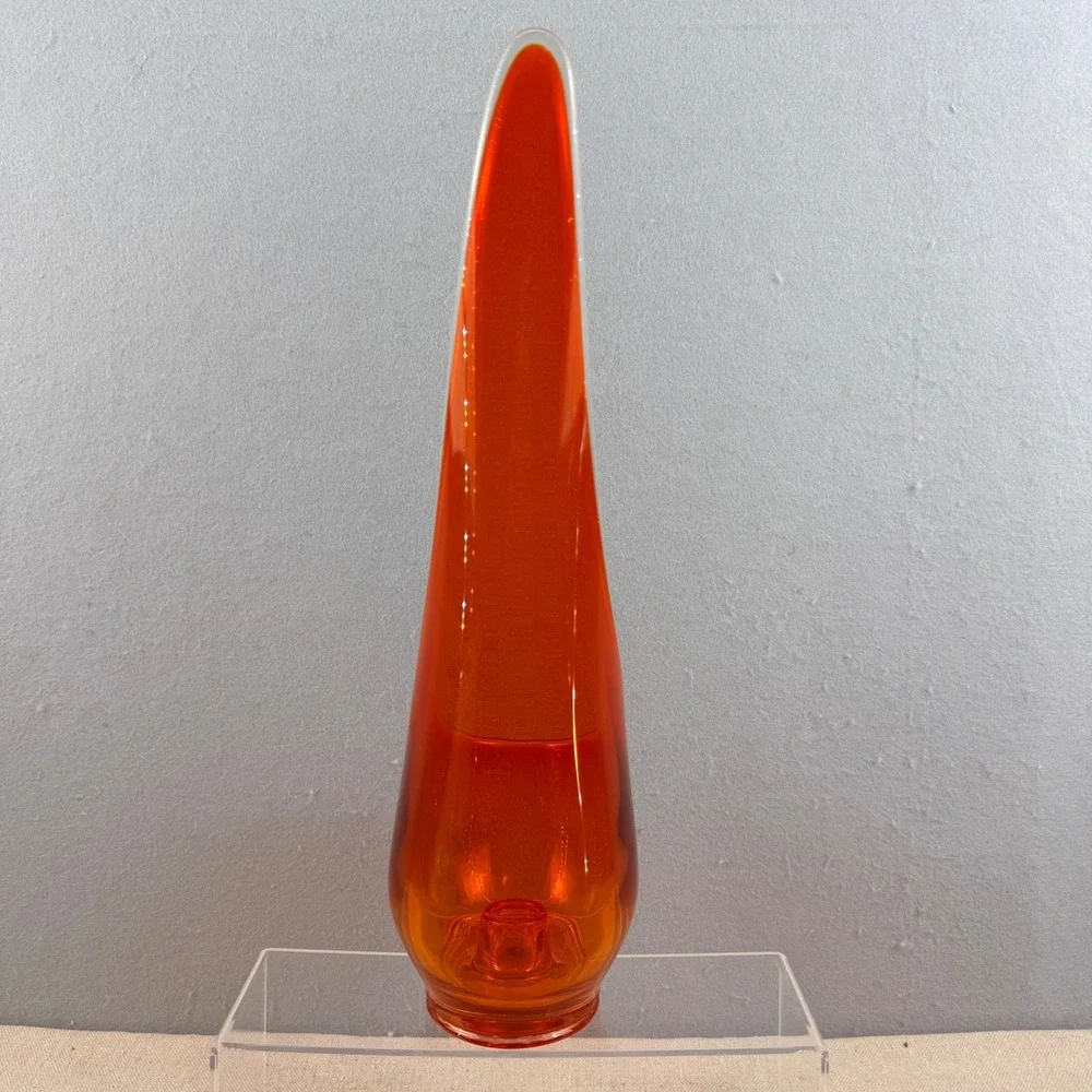 Viking Glass Persimmon Orange Taperglow Candle Holder‎ Epic Series 14.5